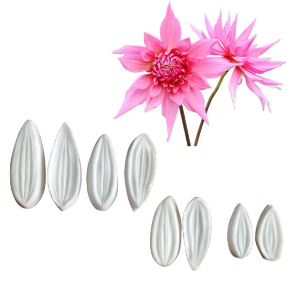 M2157-1 8pcs Dahlia Moldes Silicona Repostería Pastry Mold Silicona Fondant Clay Veiner |Byjunyeor®