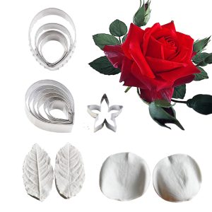 CS409-CZ Rose Silicone Veiner & Cutters