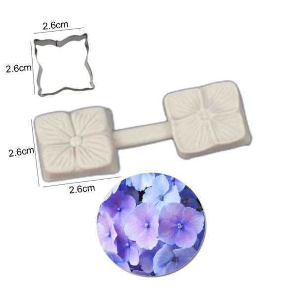 M209-2 2pcs Hydrangea Flower Silicone Molds & Cutters
