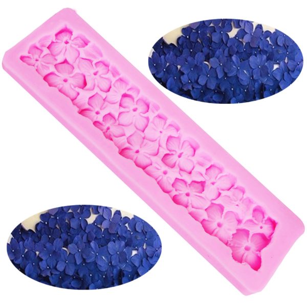 M312-11 Hydrangea Nail-Headed Cake Border Silicone Molds