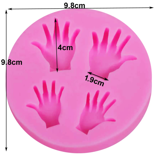 M565-2 Large Small Hands Cake Shaped Silicone Molds