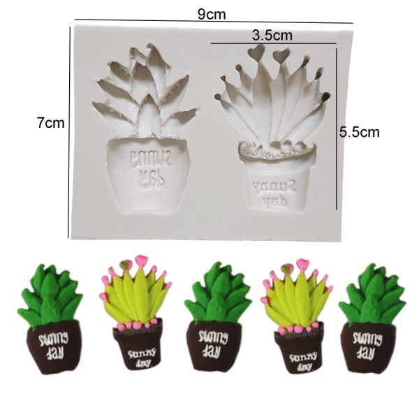 m2847-751 Succulents Sunny Day Pattern Silicone Mold