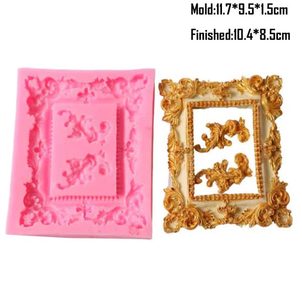 M413-5 Retro Relief Mirror & Frame Silicone Molds