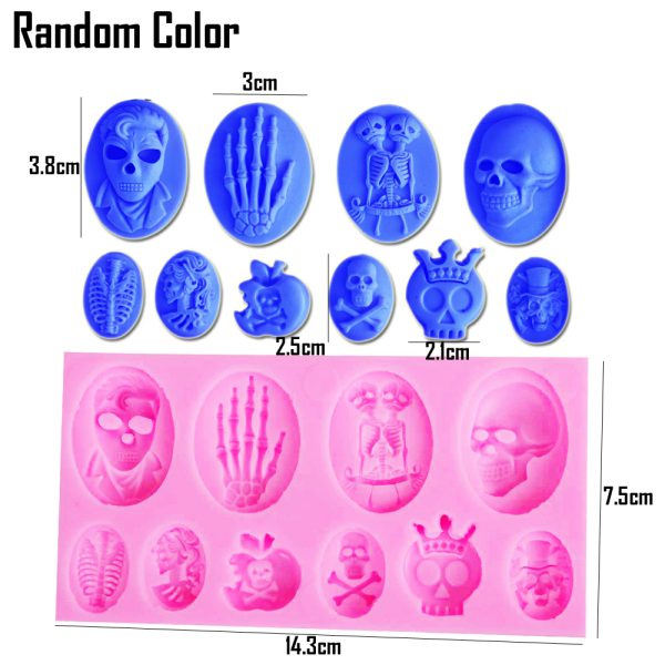 M710-5 Funny Pumpkin & Clown & Skull Silicone Molds